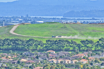 Sticker - AUCKLAND, NEW ZEALAND - Apr 04, 2019: Regeneration at former Greenmount Landfill in east Tamaki