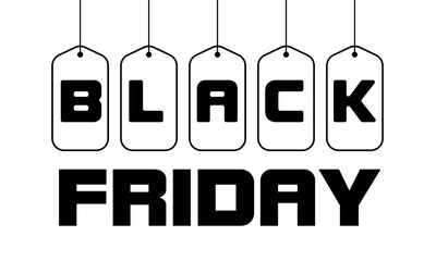 Poster - Black Friday tags. White background and tags.