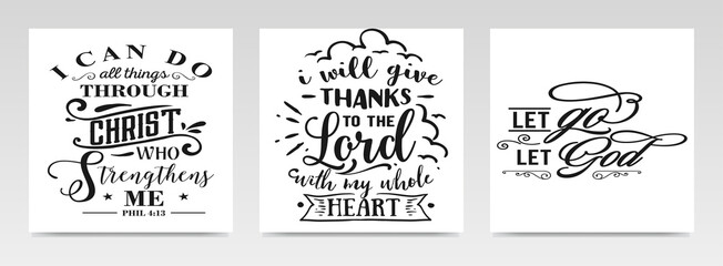 Wall Mural - Faith quotes letter typography set illustration.
