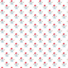 Wall Mural - A Christmas snowman seamless pattern 