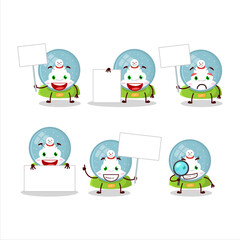 Sticker - Snowball with snowman cartoon character bring information board