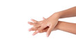 © BNMK0819 - Hand washing concept, A girl hand isolated on a white background