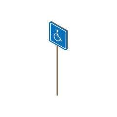 Poster - disable person traffic signal park Isometric style icon