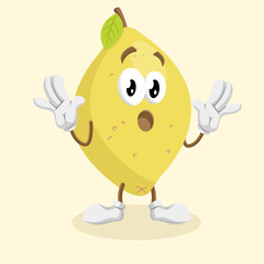 Lemon Logo mascot surprise pose