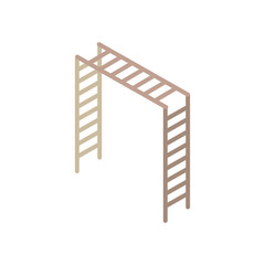 Wall Mural - wooden bars and stairs park Isometric style icon