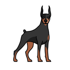 Sticker - doberman dog pet mascot breed character