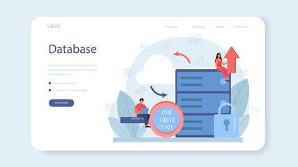 Poster - Business big data analysis web banner or landing page. Chart and graph