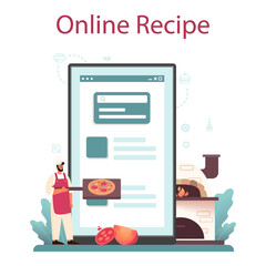 Wall Mural - pizzeria online service or platform. chef cooking tasty delicious