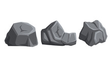 Rough Stones And Heavy Uneven Boulder Vector Set