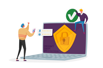 Poster - Personality Verification, Secure Account Access, Privacy Data Protection, VPN Concept. Website, Data Security or Privacy