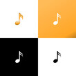Golden music notes with gradient vector