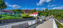 Colorful Homes Along The Waterfront Of Tadoussac, Canada