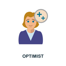 Optimist Icon. Simple Element From Critical Thinking Collection. Creative Optimist Icon For Web Design, Templates, Infographics And More