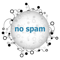 Poster - Text No spam. Security concept . Abstract background with connecting dots and lines