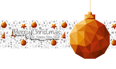 Wall Mural - merry christmas and happy new year greeting card