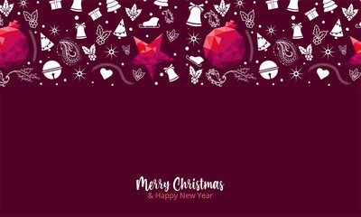 Wall Mural - merry christmas and new year luxury holiday greeting card