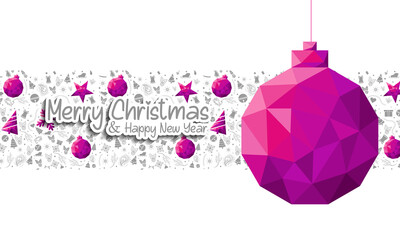 Wall Mural - merry christmas and happy new year lettering template