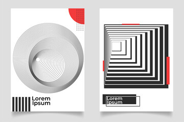Wall Mural - Minimal Geometric Posters Set. Vector illustration