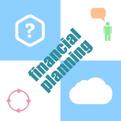 Poster - business concept. words financial planning . Infographic dashboard ui interface template