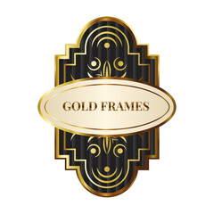 Poster - elegant golden frame with lettering