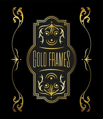 Poster - elegant golden frame with lettering