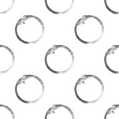 Poster - seamless pattern with black circles isolated on white background