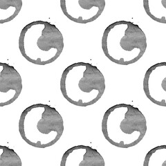 Poster - seamless pattern with black circles isolated on white background