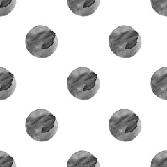 Poster - seamless pattern with black circles isolated on white background