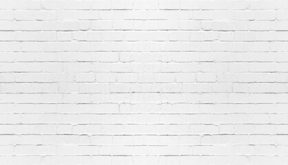 Wall Mural - white painted brick wall full frame wide background