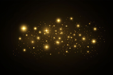 Wall Mural - Yellow sparks glitter special light effect.