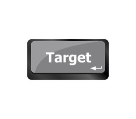Poster - target button on computer keyboard. business concept