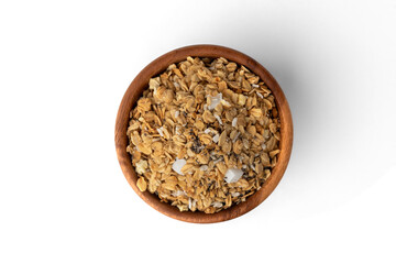 Wall Mural - Granola muesli isolated on white background.