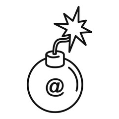 Poster - email fraud bomb icon. outline email fraud bomb vector icon for web design isolated on white backgro