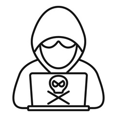 Sticker - Modern hacker icon. Outline modern hacker vector icon for web design isolated on white background