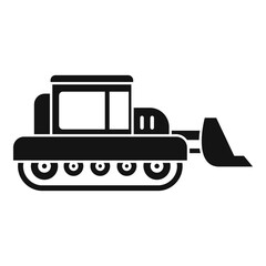 Sticker - Bulldozer icon. Simple illustration of bulldozer vector icon for web design isolated on white background