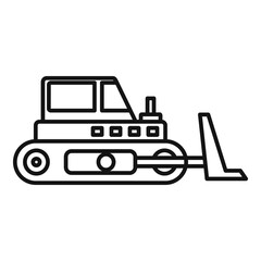 Poster - Caterpillar bulldozer icon. Outline caterpillar bulldozer vector icon for web design isolated on white background