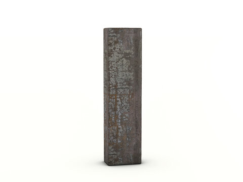 Rusty metal letter I