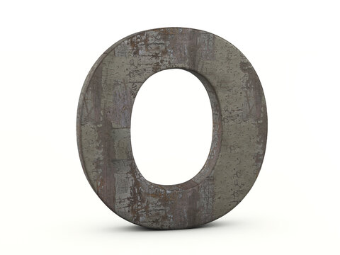 Rusty metal letter O