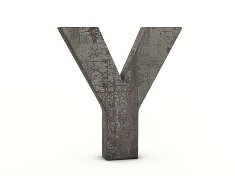 Rusty metal letter Y