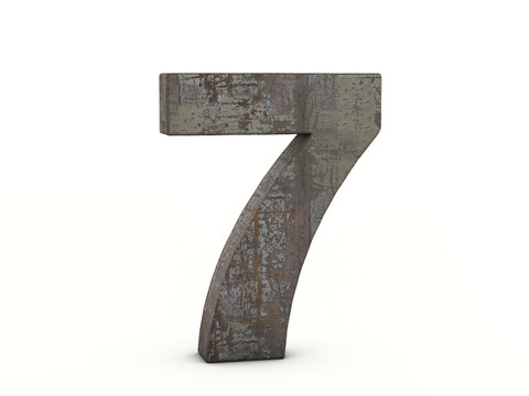 Rusty metal number seven