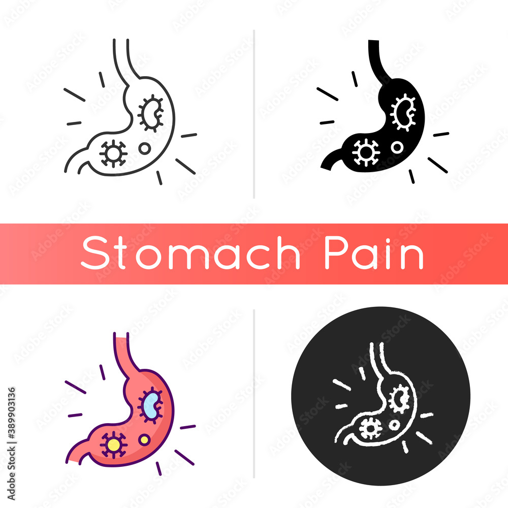 Stomach virus icon. Viral gastroenteritis. Intestinal infection ...