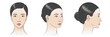 © mozart3737 - Asian korean women portrait three dimension angles. Vector illustration