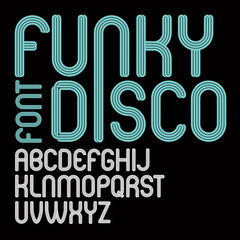 Poster - Vector script, modern freaky alphabet letters set, for use as retro poster design elements for fun club or concert advertising.