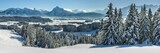 Fototapeta Góry - Panorama Landschaft im Winter im Allgäu