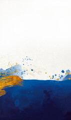 Wall Mural - golden abstract elements on a stylish background with watercolor texture