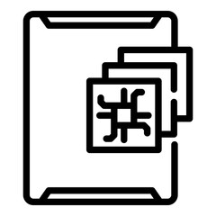 Poster - Tablet system icon. Outline tablet system vector icon for web design isolated on white background