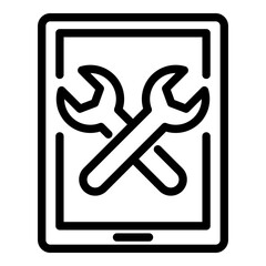 Poster - Gadget repair service icon. Outline gadget repair service vector icon for web design isolated on white background
