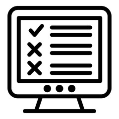 Poster - Monitor assignment icon. Outline monitor assignment vector icon for web design isolated on white background