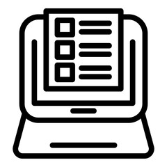Poster - Online assignment icon. Outline online assignment vector icon for web design isolated on white background