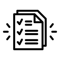 Poster - Assignment paper icon. Outline assignment paper vector icon for web design isolated on white background